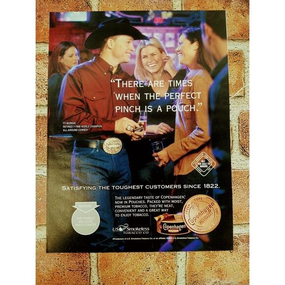 2004 Copenhagen Print Ad Cowboy Hat Belt Buckle Tavern Perfect Pinch Pouch Quote - Picture 3 of 9